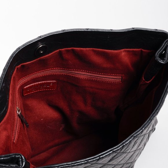 Chanel 2009 Black Quilted Crinkled Calfskin Fold Over CC Bag RHW - Picture 10 of 12